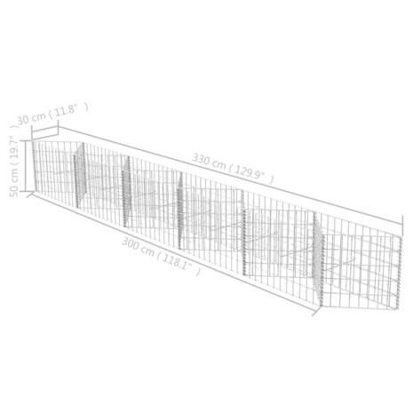 Gabion mand 300x30x50 cm gegalvaniseerd staal 7