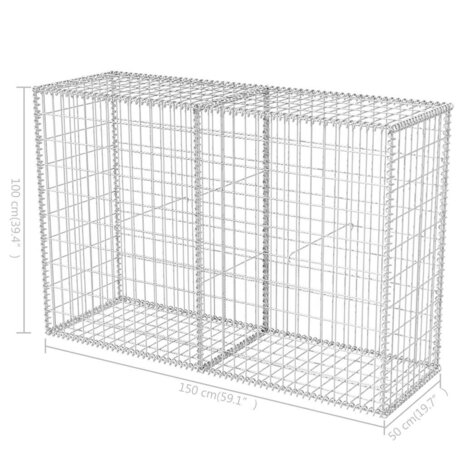 Gabion mand 150x50x100 cm gegalvaniseerd staal 7