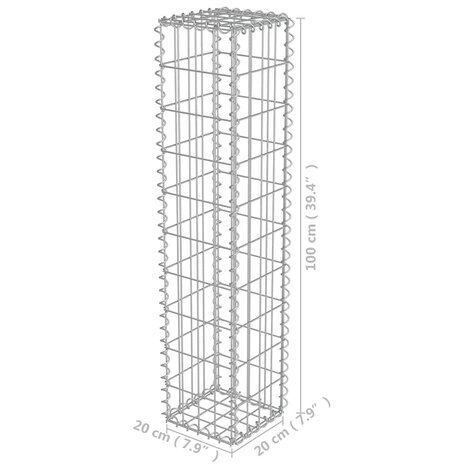 Schanskorfmuur met deksels 20x20x100 cm gegalvaniseerd staal  6
