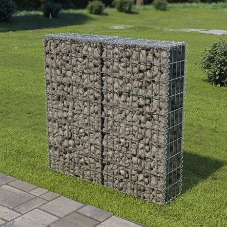 Schanskorfmuur met deksels 100x20x100 cm gegalvaniseerd staal  1