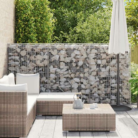Schanskorfmuur met deksels 100x20x150 cm gegalvaniseerd staal 4