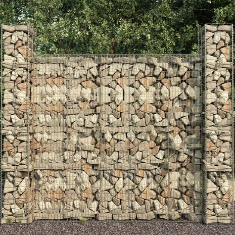 Schanskorven 3 st 25x25x197 cm gegalvaniseerd staal 1