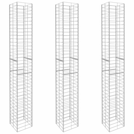 Schanskorven 3 st 25x25x197 cm gegalvaniseerd staal 2