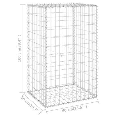 Schanskorfmuur met deksels 60x50x150 cm gegalvaniseerd staal 7