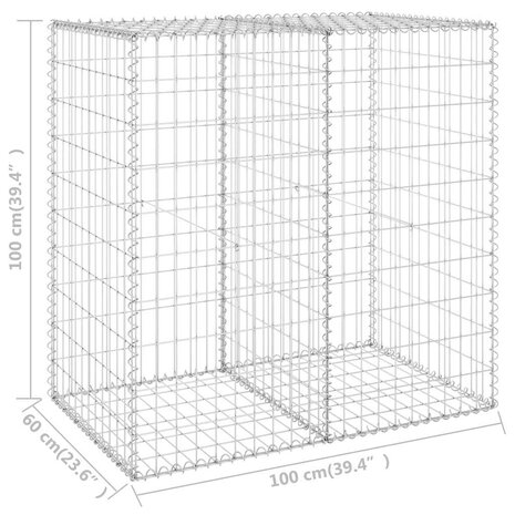 Schanskorfmuur met deksels 100x60x100 cm gegalvaniseerd staal  7