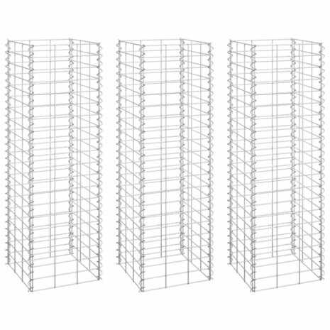 Schanskorf plantenbakken 3 st verhoogd 30x30x100 cm ijzer 2