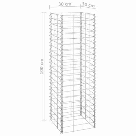Schanskorf plantenbakken 3 st verhoogd 30x30x100 cm ijzer 6