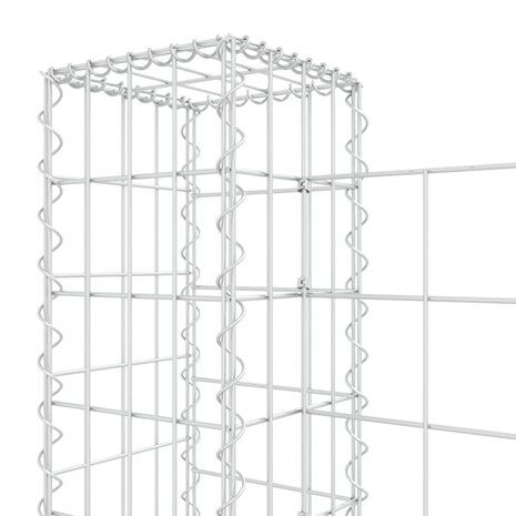 Schanskorf U-vormig met 2 palen 140x20x100 cm ijzer 5