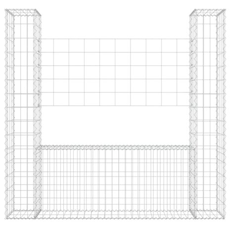 Schanskorf U-vormig met 2 palen 140x20x150 cm ijzer 3