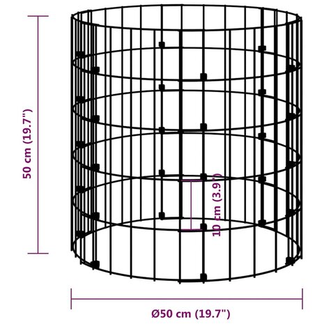 Gabion paal rond Ø50x50 cm gegalvaniseerd staal 6