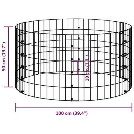 Gabion paal rond Ø100x50 cm gegalvaniseerd staal 6