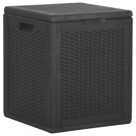Tuinbox 90 L PP rattan zwart 1