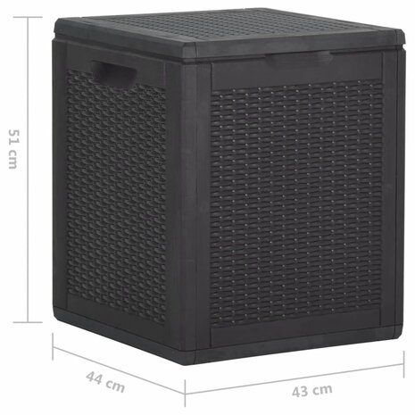 Tuinbox 90 L PP rattan zwart 7