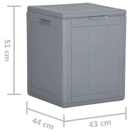 Tuinbox 90 L PP rattan grijs 7