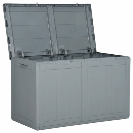 Tuinbox 180 L PP rattan grijs 4