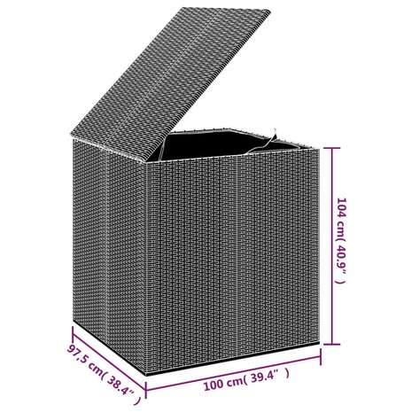Tuinbox 100x97,5x104 cm polyetheen rattan bruin 5