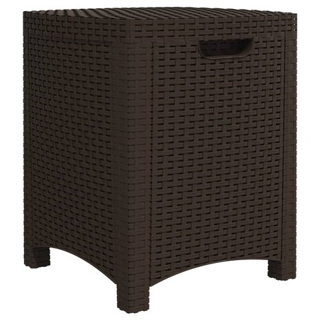 Tuinbox 39x39x46 cm PP rattan bruin 2