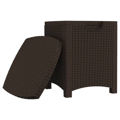 Tuinbox 39x39x46 cm PP rattan bruin 6