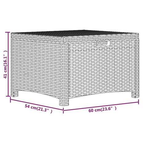 Tuinbox 60x54x41 cm PP rattan bruin 8