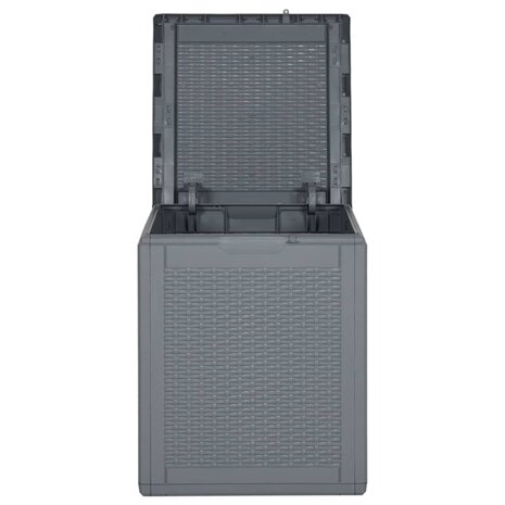 Tuinbox 90 L PP rattan grijs 4