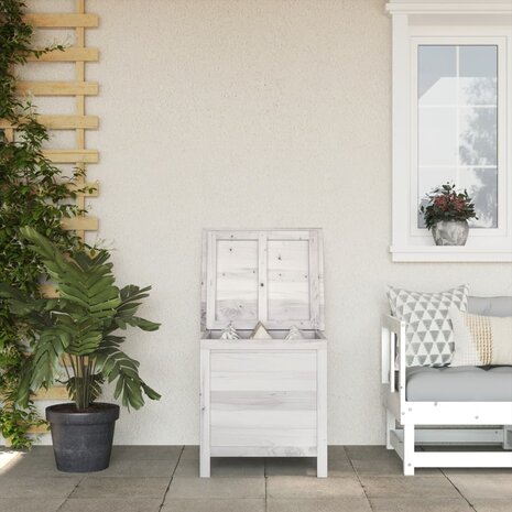 Tuinbox 50x49x56,5 cm massief vurenhout wit 1