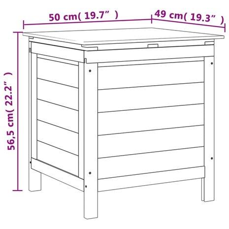 Tuinbox 50x49x56,5 cm massief vurenhout wit 8