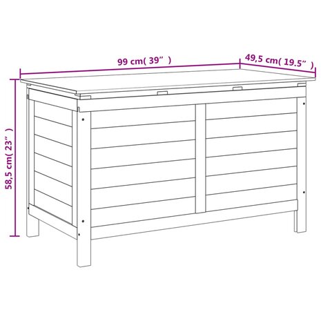 Tuinbox 99x49,5x58,5 cm massief vurenhout wit 8