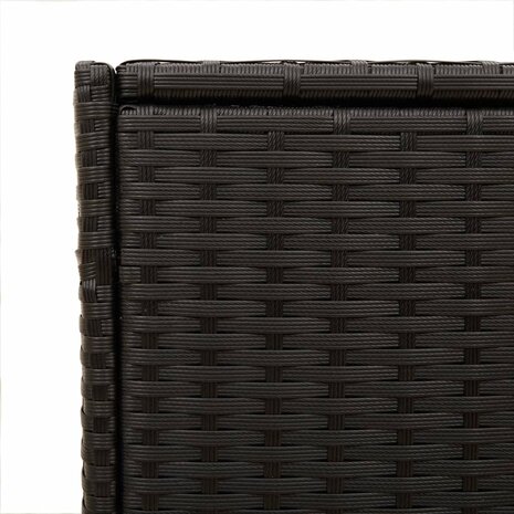 Tuinbox met wielen 283 L poly rattan zwart 9