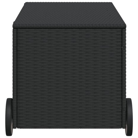 Tuinbox met wielen 190 L poly rattan zwart 5