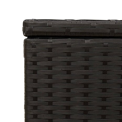 Tuinbox met wielen 190 L poly rattan zwart 9