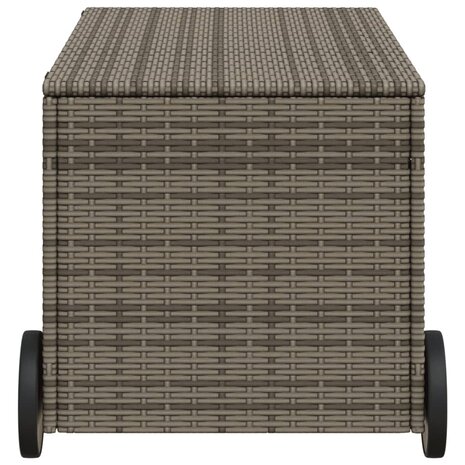 Tuinbox met wielen 190 L poly rattan grijs 5