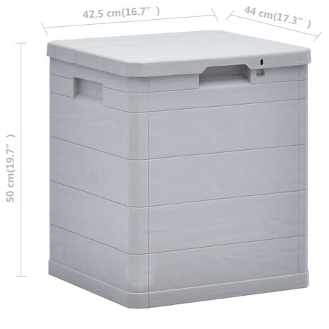 Opbergbox voor in de tuin 90 L lichtgrijs 7