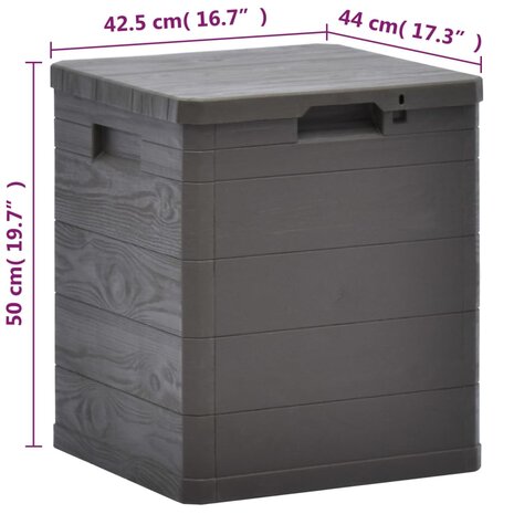 Opbergbox voor in de tuin 90 L bruin 7