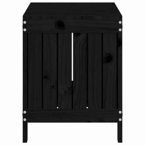 Tuinbox 76x42,5x54 cm massief grenenhout zwart 7