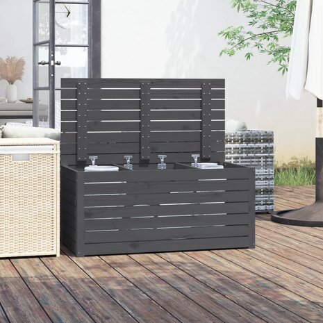 Tuinbox 101x50,5x46,5 cm massief grenenhout grijs 3