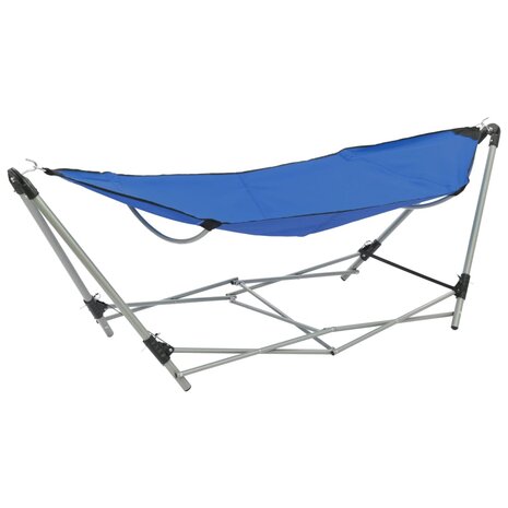 Hangmat met inklapbare standaard blauw 1