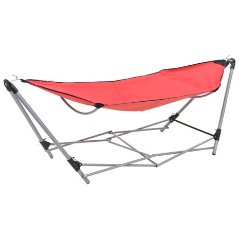 Hangmat met inklapbare standaard rood 1