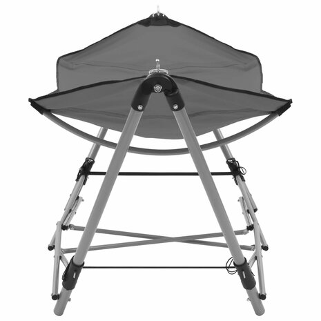Hangmat met inklapbare standaard grijs 2
