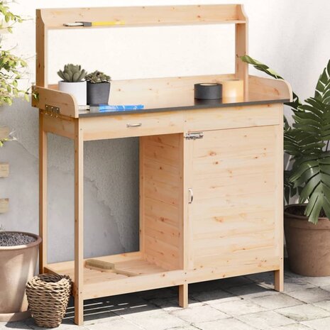 Oppottafel met kast 110,5x45x124,5 cm massief vurenhout 1