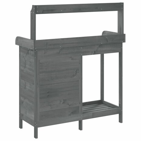 Oppottafel met kast 110,5x45x124,5 cm massief vurenhout grijs 9