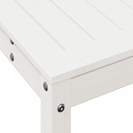 Oppottafel met schap 108x35x75 cm massief grenenhout wit 8
