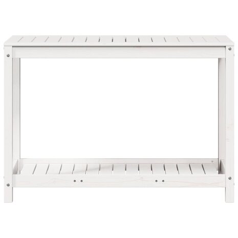 Oppottafel met schap 108x50x75 cm massief grenenhout wit 5