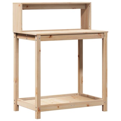 Oppottafel met schappen 82,5x50x109,5 cm massief grenenhout 2