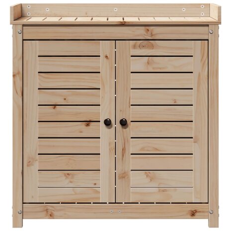 Oppottafel met schappen 82,5x50x86,5 cm massief grenenhout 5
