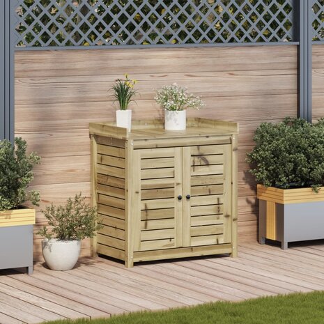 Oppottafel met schappen 82,5x50x86,5 cm geïmpregneerd hout 3