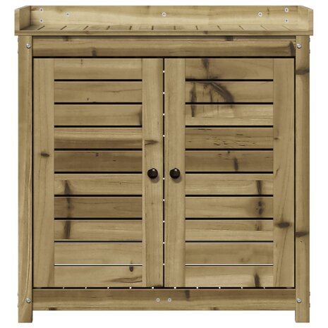 Oppottafel met schappen 82,5x50x86,5 cm geïmpregneerd hout 5