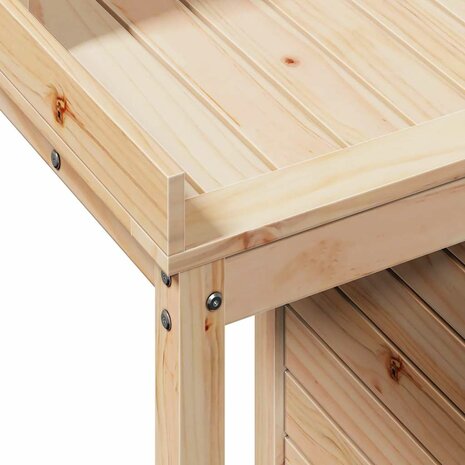 Oppottafel met schappen 82,5x50x109,5 cm massief grenenhout 8
