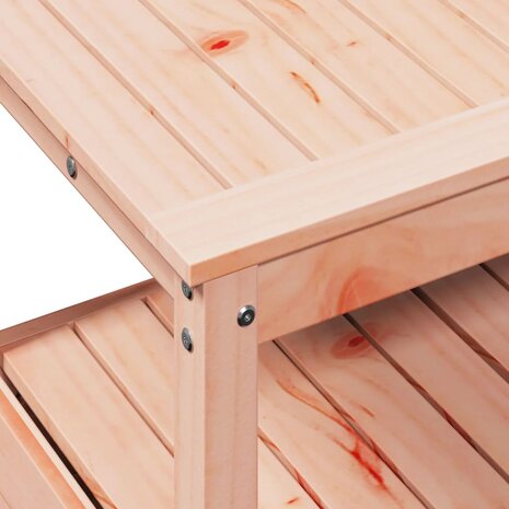 Oppottafel met schappen 82,5x45x81 cm massief douglashout 8