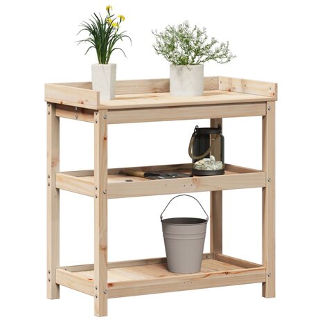 Oppottafel met schappen 82,5x45x86,5 cm massief grenenhout 4