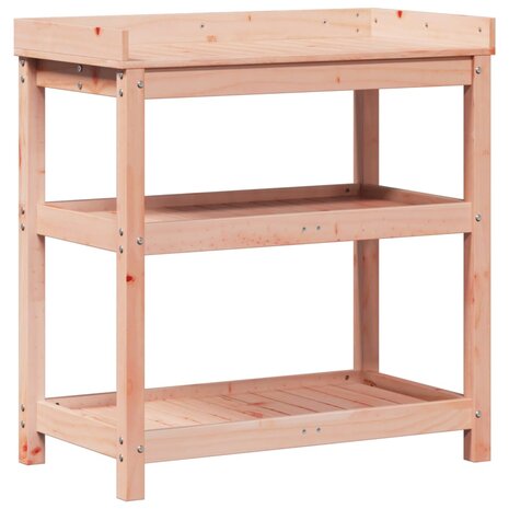Oppottafel met schappen 82,5x45x86,5 cm massief douglashout 2